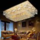 Living Room Lobby Modern Simple Crystal Ceiling Light Square Flush Mount Light Fixture