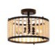 3-Light Ceiling Lighting For Entryway Foyer Wood Bead Ceiling Lamp