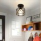 Flush Mount Metal Cage Ceiling Light