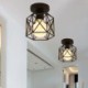 Flush Mount Metal Cage Ceiling Light