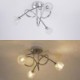 Bedroom Living Room Minimalist Glass Flush Mount 3 Light Ceiling Light