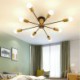 Bedroom Living Room Modern Magic Beans Flush Mount Wood Branch Chandelier