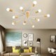 Bedroom Living Room Modern Magic Beans Flush Mount Wood Branch Chandelier