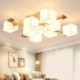 Nordic Flush Mount Ceiling Light Bedroom Restaurant Creative Warm Solid Wood Light