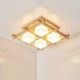 Rubber Wood Light Study Bedroom Nordic Square Grid Flush Mount Ceiling Light