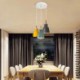 Iron Arti Three Light Restaurant Bar Nordic Simple Macaron Pendant Light