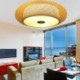 Living Room Bedroom Study Dining Room Lighting Modern Bamboo Flush Mount Woven Ceiling Light