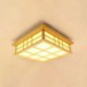 Ceiling Light Living Room Bedroom Study Lighting Wooden Check LED Ceiling Light