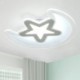 LED Flush Mount Light Bedroom Fixture Ultrathin Star Shape Kids Room Lighting