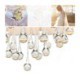 Ceiling Fixture: Crystal 4-Light White Drum Shade Chrome Flush Mount Chandelier