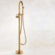 Classical Floor Mount Bathtub Tap with Hand Shower Antique Round Tub Faucet