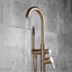 Golden Stainless Steel Double Handles Floor Standing Bathtub Faucet Tub Tap