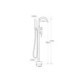 Chrome Finish Floor Standing Tub Faucet with Hand Shower