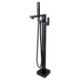 Black Floor Mounted Free Standing Bathtub Faucet with Hot and Cold Water