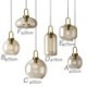 3-Light Glass Shade Pendant Light For Island Dining Room Living Room