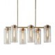 Horizontal Pendant Light Living Room Office 6 Light Modern Glass Pendant Lamp