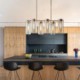 Horizontal Pendant Light Living Room Office 6 Light Modern Glass Pendant Lamp