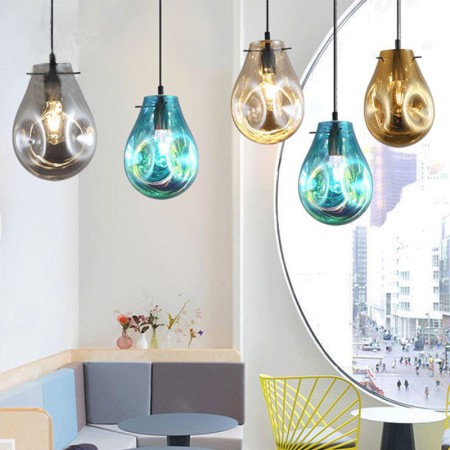 Soap Bubble Glass Ceiling Light Kitchen Island Lamp Colorful Pendant Light