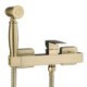 Pressurized Bidet Spray Brushed Gold Brass Bidet Faucet Hot and Cold Faucet