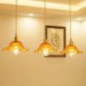 Dining Room Living Room Hallway Light Vintage Colorful Ribbed Glass Pendant Light Flower Shade Lamp With Twist Switch