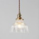 Dome Large Clear Ribbed Glass Pendant Light with Twist Switch in Brass Holder