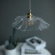 Dining Room Homestay Hallway Bar Lamp Lotus Leaf Ribbed Clear Glass Pendant Light