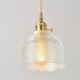 Kitchen Dining Room Hallway Lighting Farmhouse Clear Ribbed Glass Pendant Light Brass Glass Lamp With Twist Switch