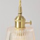 Cone Shade Brass Ribbed Glass Pendant Light With Twist Switch