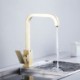 Mild Luxury Gold Brass Square Swivel Kitchen Sink Faucet