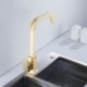 Mild Luxury Gold Brass Square Swivel Kitchen Sink Faucet