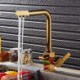 Gold Sink Tap with Water Filtering Luxury Swiveling Kitchen Faucet