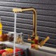 Gold Sink Tap with Water Filtering Luxury Swiveling Kitchen Faucet