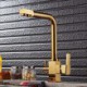 Gold Sink Tap with Water Filtering Luxury Swiveling Kitchen Faucet