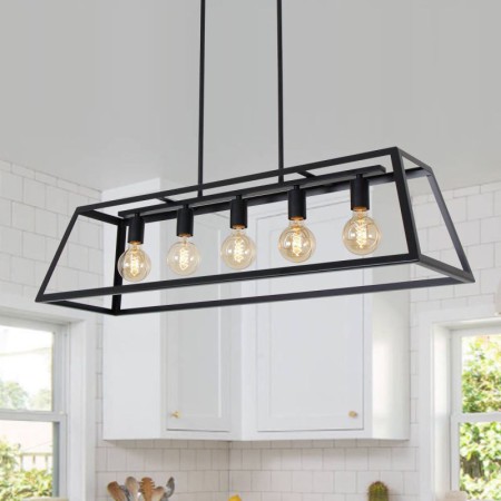 Trapezoidal Hanging Ceiling Light with Industrial Metal Pendant