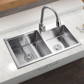 30 inch Stainless Steel Double Bowl Kitchen Sink with Drainer