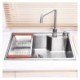 304 Stainless Steel Single Bowl Drop-In Kitchen Sink with Drainboard