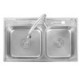 Stainless Steel Double Kitchen Sink with Drain Board