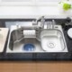 Stainless steel single bowl kitchen sink with drainer