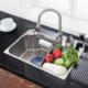 Stainless steel single bowl kitchen sink with drainer