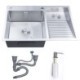 Double Bowl Stainless Steel Laundry Sink with Washboard