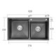 Black Titanium Technology Stainless Steel Black Kitchen Sink Double Bowl Wash Sink