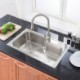 Single Bowl Stainless Steel Kitchen Sink with Drainer Basket and Liquid Soap Dispenser