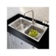 AOM8143M Drop-In Double Stainless Steel Sink for Kitchen (Faucet Not Included)