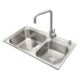 Freestanding Portable Double Bowl Stainless Steel Kitchen Sink