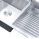 Double Bowl Stainless Steel Laundry Sink with Washboard