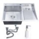 Double Bowl Stainless Steel Laundry Sink with Washboard