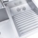 Double Bowl Stainless Steel Laundry Sink with Washboard