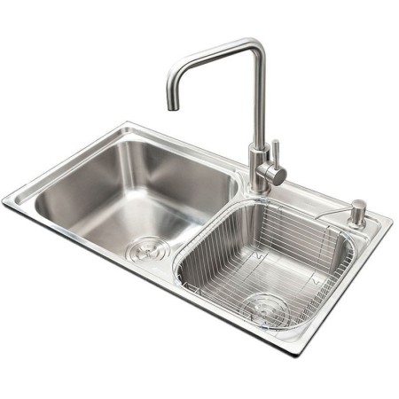 Silver 30 Inch Double Bowl Kitchen Sink Stainless Steel Drop-In Sink (Faucet Not Included)