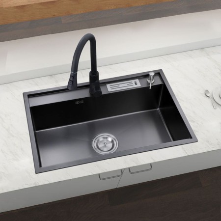 Single Bowl Stainless Steel Kitchen Sink Black Kitchen Sink Black Titanium Technology