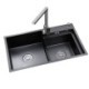 Black Titanium Technology Black Stainless Steel Kitchen Sink Double Bowl Vegetable Washing Sink